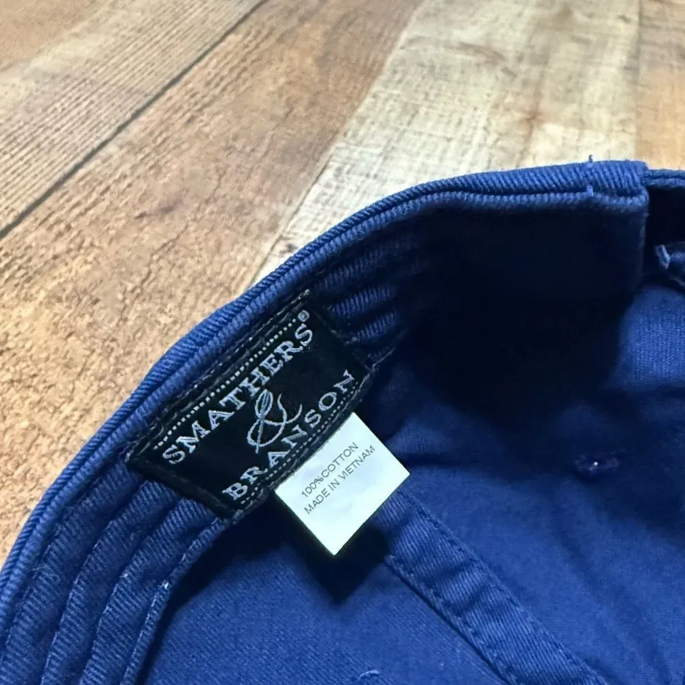 Smathers And Branson Hat Cap Mens Blue Boots  Embroidered‎ Needlepoint Strapback